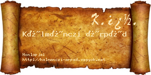 Kálmánczi Árpád névjegykártya
