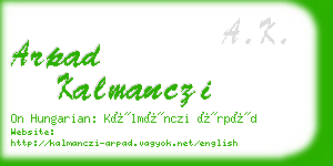 arpad kalmanczi business card